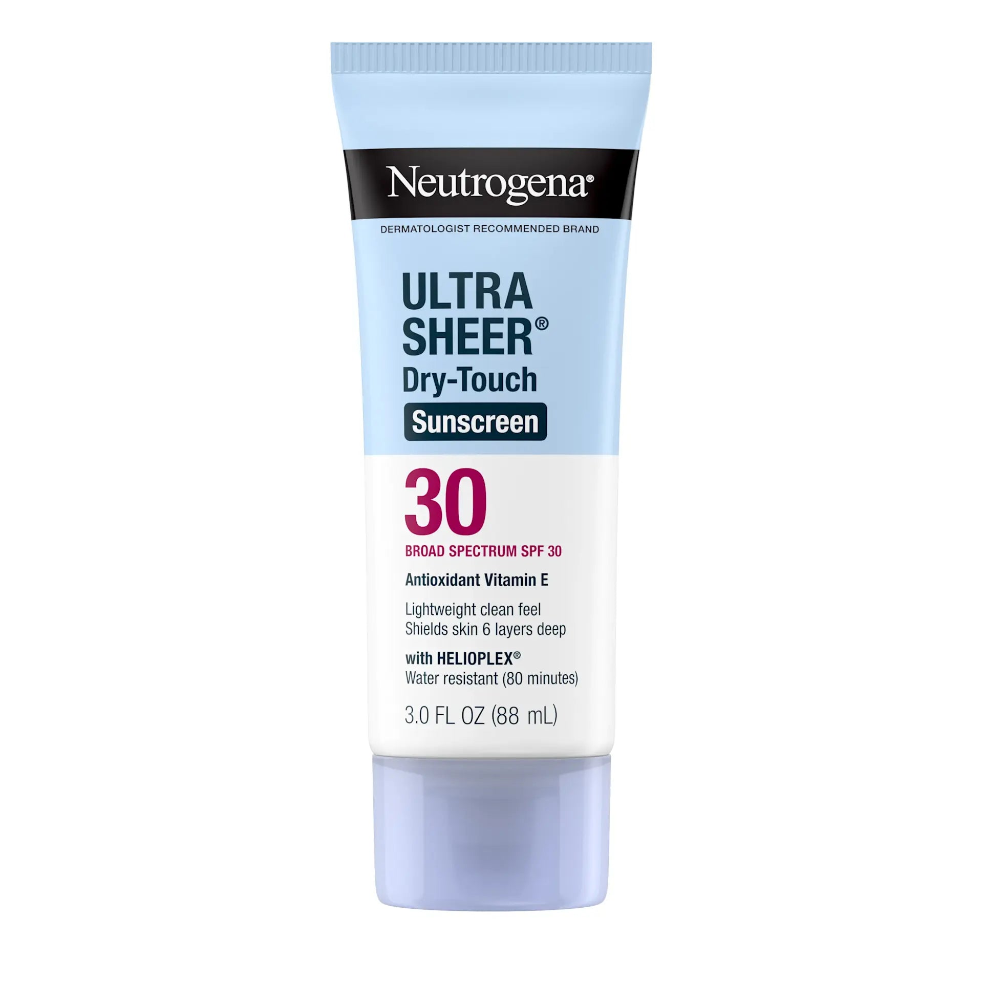 Neutrogena Ultra Sheer Dry-Touch Sunscreen SPF 30 tube on a white background