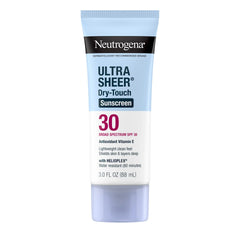 Neutrogena Ultra Sheer Dry-Touch Sunscreen SPF 30 tube on a white background