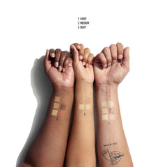 NYX Conceal Correct Contour Palette Medium 02 shade swatches on skin"