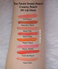 Too Faced- Sweet Peach Creamy Peach Oil Lip Gloss - Pure Peach