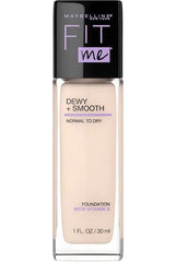 Maybelline- Fit Me Dewy + Smooth Liquid Foundation 105 Fair Ivory - 30ml (France)