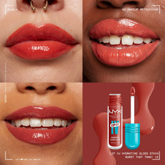 NYX- Lip I.V. Hydrating Lip Gloss Stain- 12 Burst That Tang!