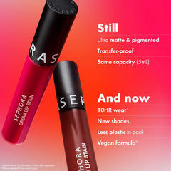 SEPHORA COLLECTION  Cream Lip Stain 10HR Liquid Lipstick- 126 Hot Hot Pink